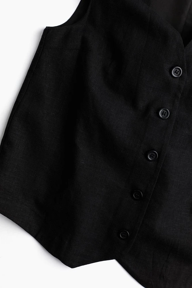 Linen-blend Suit Vest