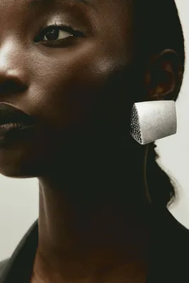 Rhinestone-embellished Clip Earrings