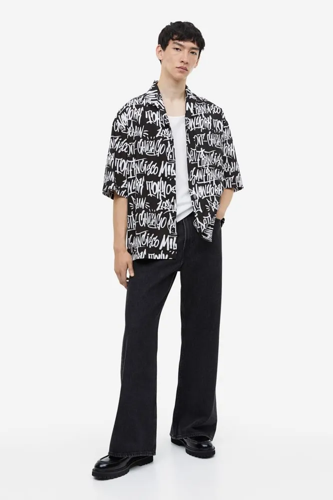 H&M Oversized Fit Patterned Resort Shirt