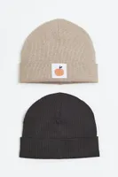 2-pack Ribbed Beanies