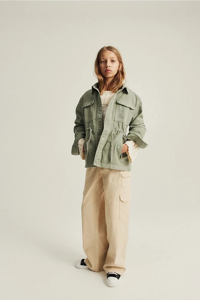 Drawstring-waist Shacket