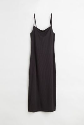 Open-backed ribbed jersey dress