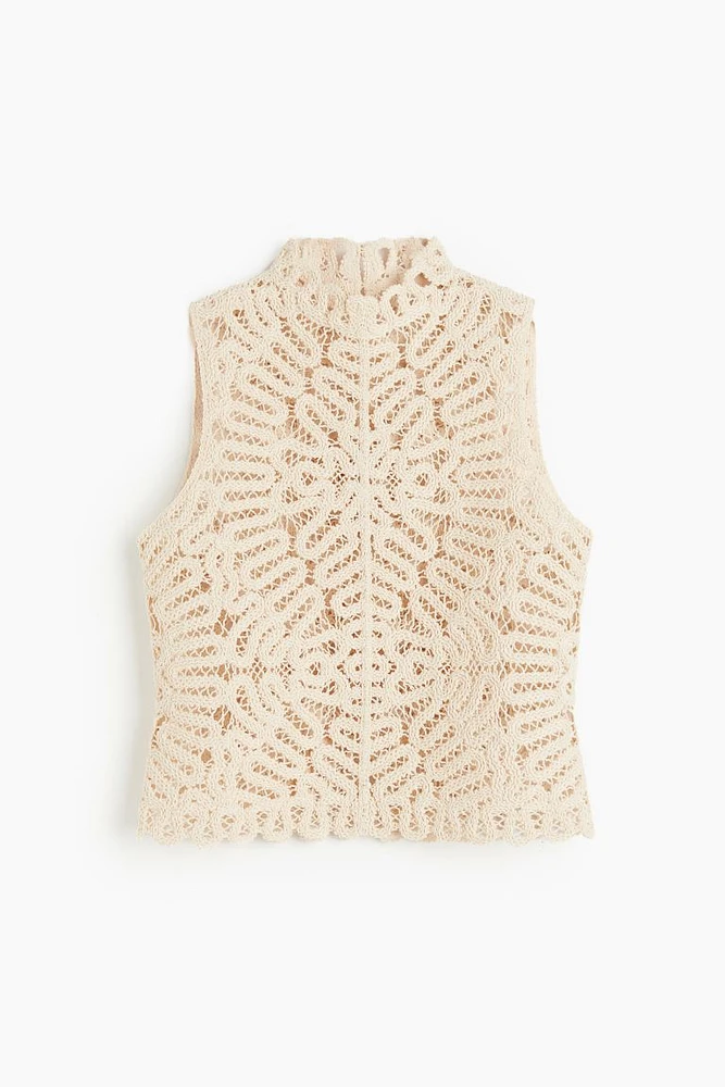 Crochet-look Top