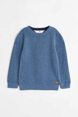 Waffle-knit Cotton Sweater