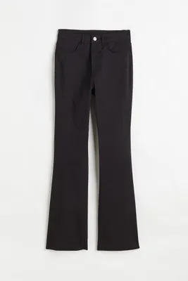 High Waist Flared Twill Pants