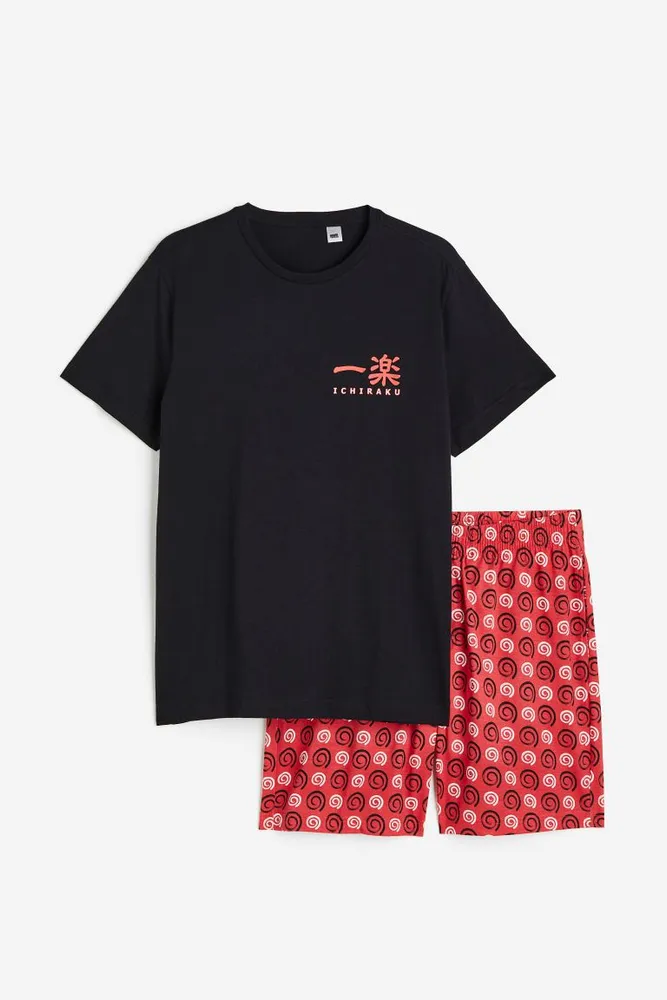 Regular Fit Pajama T-shirt and Shorts