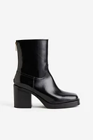 Block-heeled Leather Boots