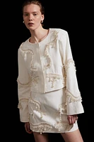 Bead-embellished linen jacket