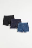 3-pack Skinny Fit Denim Shorts