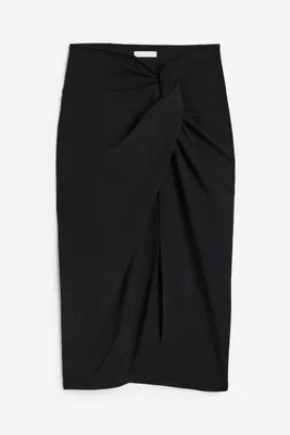 Knot-detail Jersey Skirt