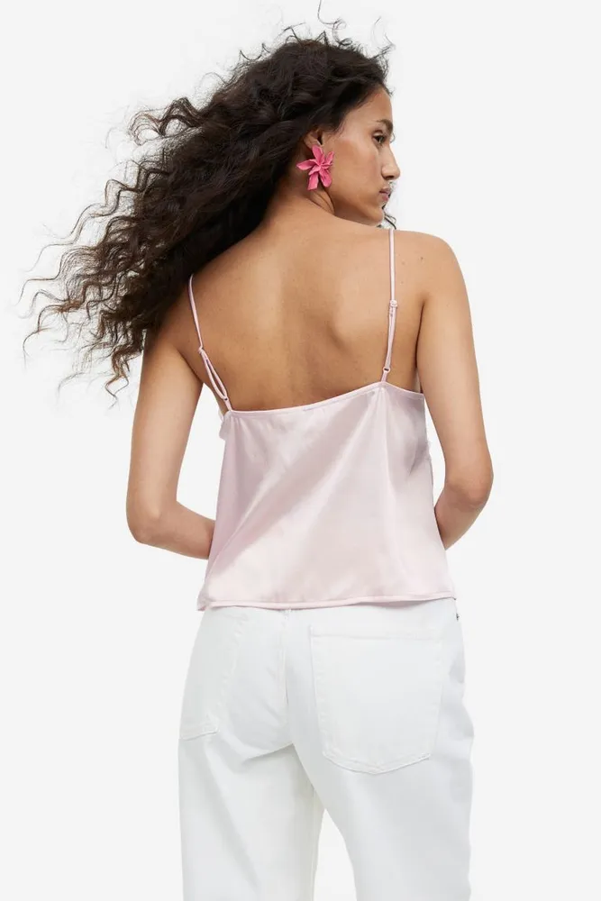 H&M Lace-trimmed Satin Camisole Top