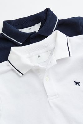 2-pack Long-sleeved Polo Shirts