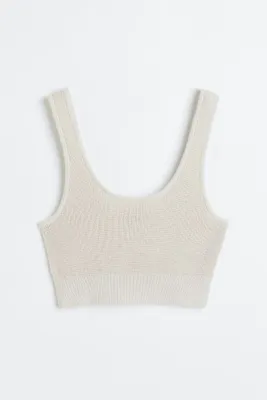 Waffle-knit Crop Top