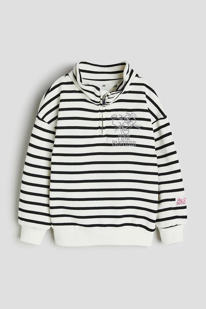 Half-zip Sweatshirt with Motif