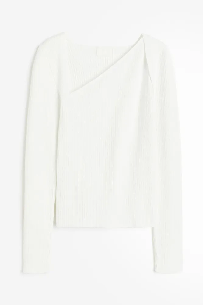 Sweater with Asymmetric Neckline