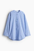 Linen-blend Pullover Shirt