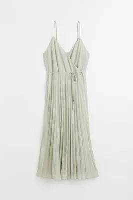 Pleated Wrap Dress