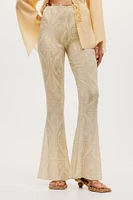 Bead-detail Crinkled Pants