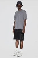 Loose Denim Cargo Shorts