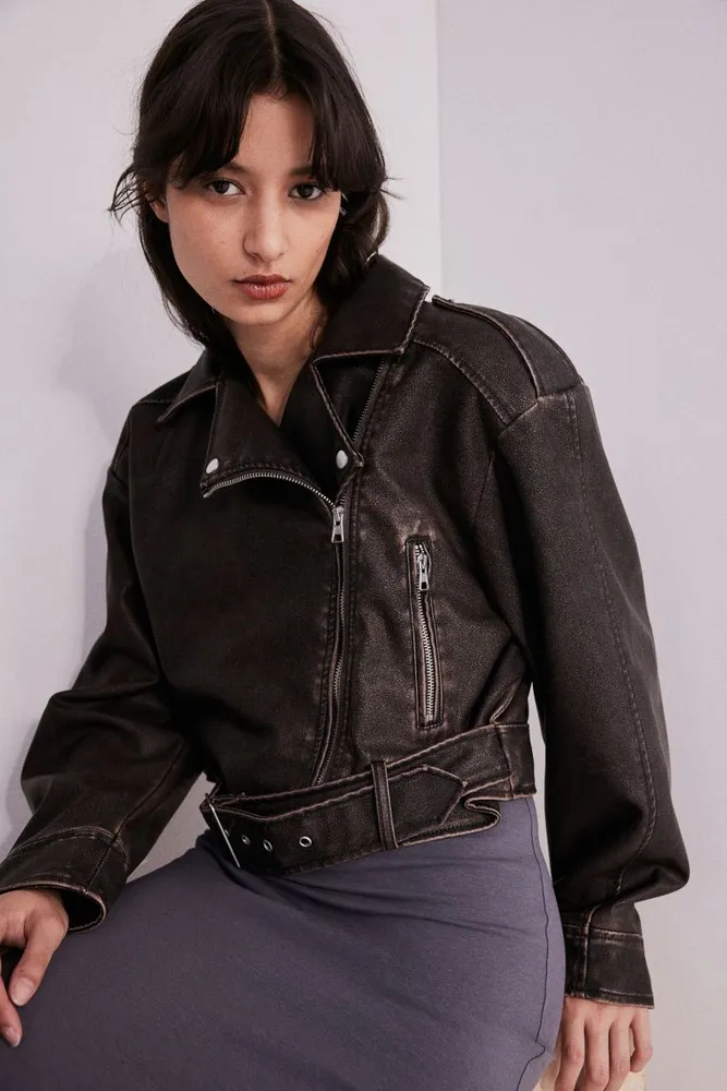 Coated Biker Jacket