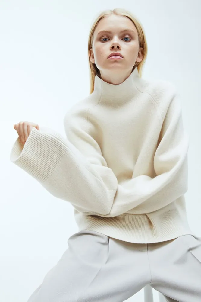 Mohair-blend Mock Turtleneck Sweater