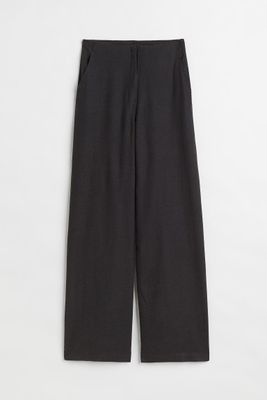 Wide-leg Linen-blend Pants