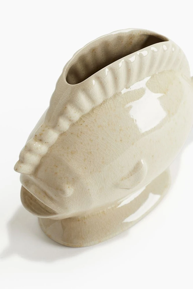 Fish-shaped Stoneware Vase