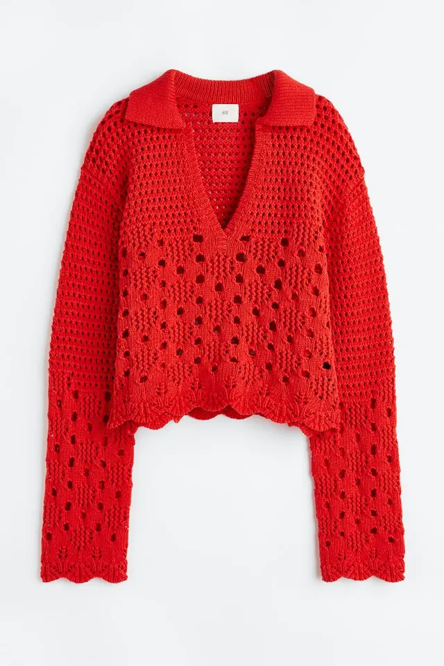 H&M Pointelle-knit Cotton Sweater