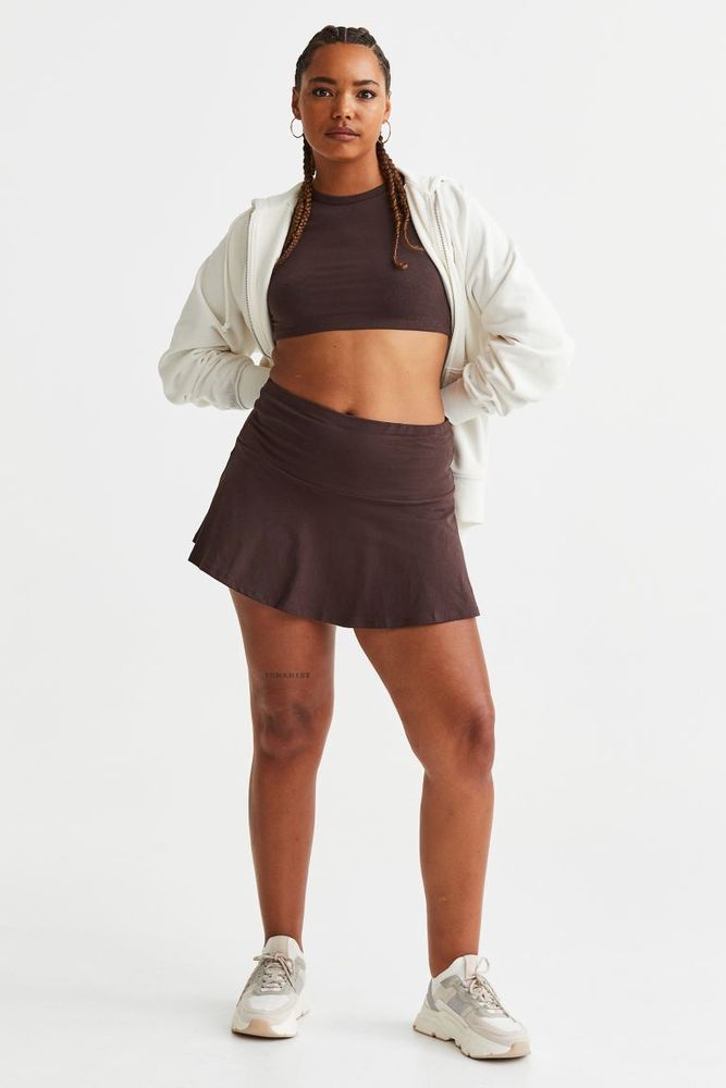 Flared Cotton Jersey Skirt