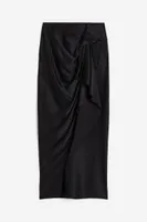 Draped Satin Skirt