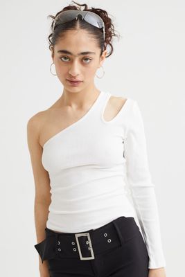 Ribbed one-shoulder top
