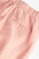 Flared Linen-blend Pants