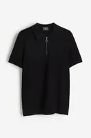 Slim Fit Textured-knit Polo Shirt