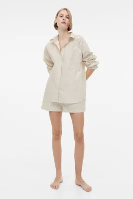 Short en popeline de coton