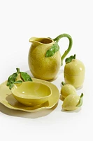Lemon-shaped Stoneware Jar