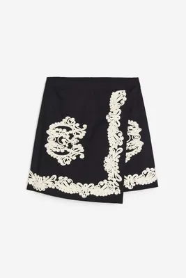 Appliquéd A-line Skirt