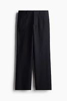 Regular Fit Flared Linen-blend Pants