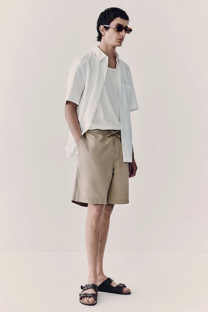 Relaxed Fit Linen-blend Shorts