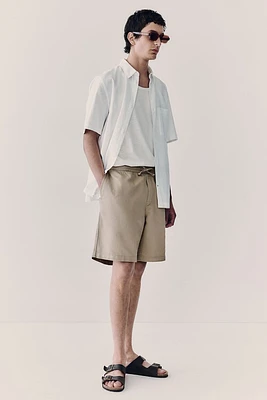 Relaxed Fit Linen-blend Shorts