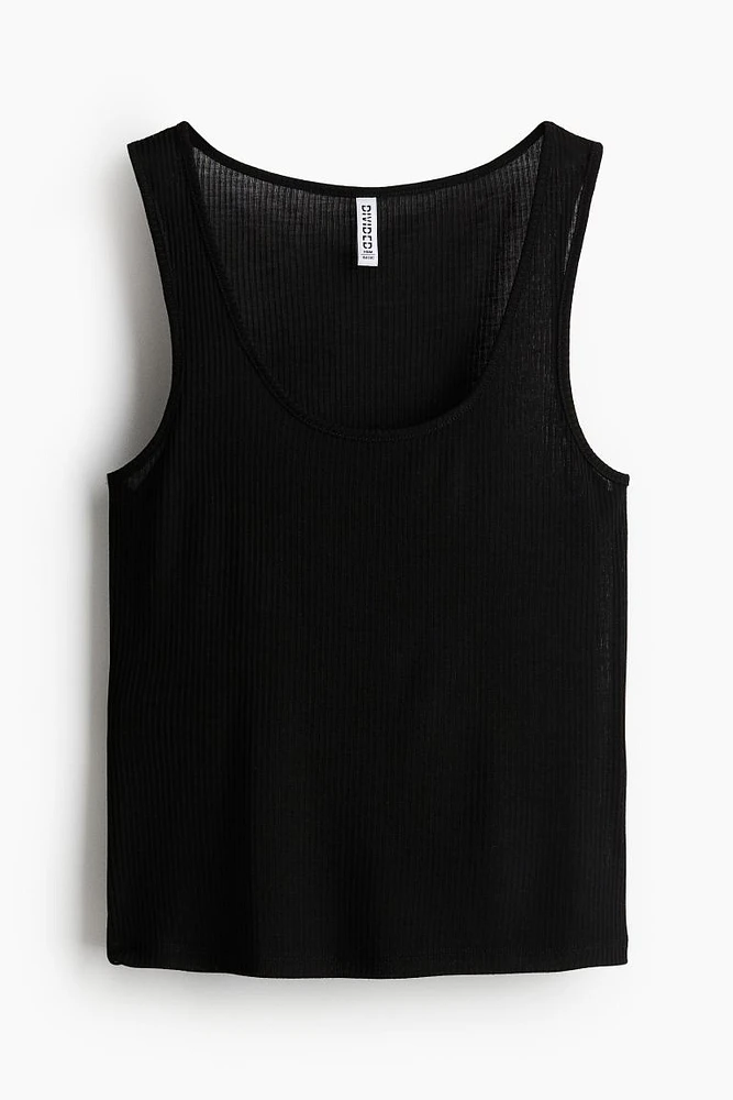 Sheer Ribbed Tank Top