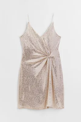 Knot-detail Sequined Dress