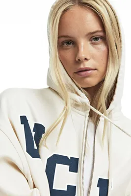 Veste oversize imprimée avec capuche et zip