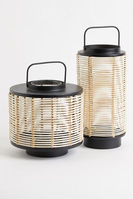 Tall Rattan Candle Holder