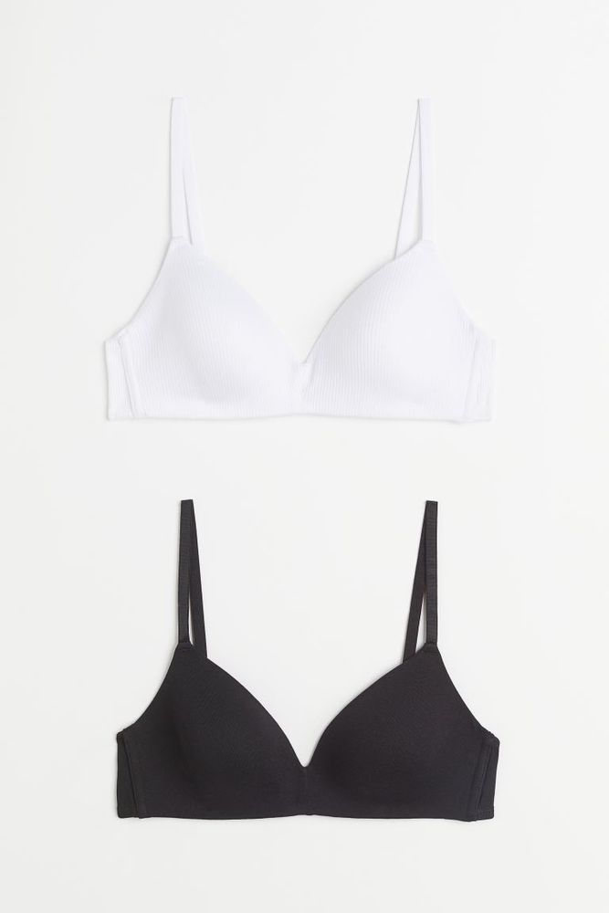 2 Pack Hook and Eye Blk/Wht Bras