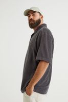 Relaxed Fit Velour Polo Shirt