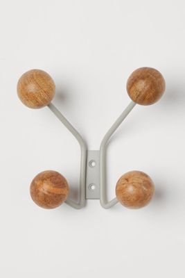 Patère en métal et bois