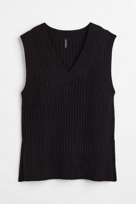 Oversized Rib-knit Sweater Vest