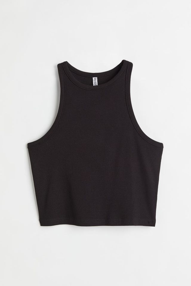 H&M+ Lace-trimmed Pointelle Tank Top