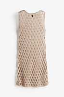 Crochet-look Knit Dress