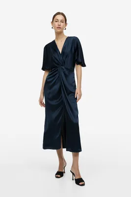 Draped Satin Dress